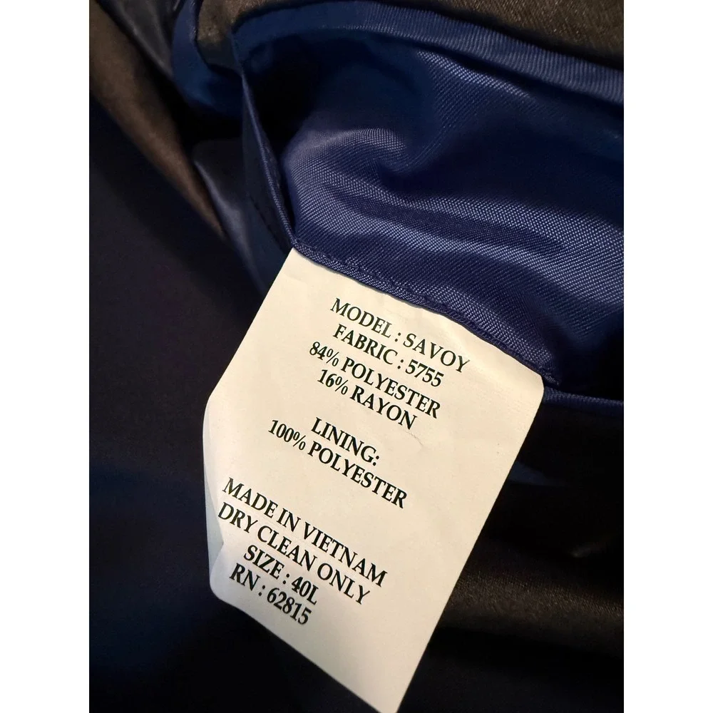 The Savile Row Company Savoy Navy Blue Tuxedo Jacket Satin Peak Lapel 40L Mens